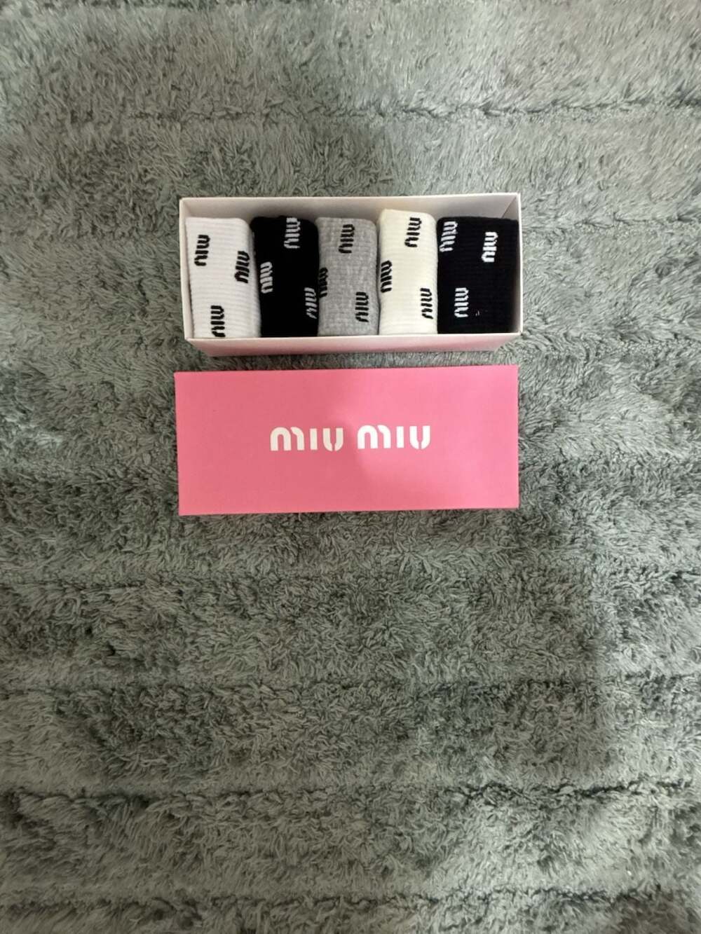 Miu Miu Logo Jacquard Cotton Blend Socks Gift Set